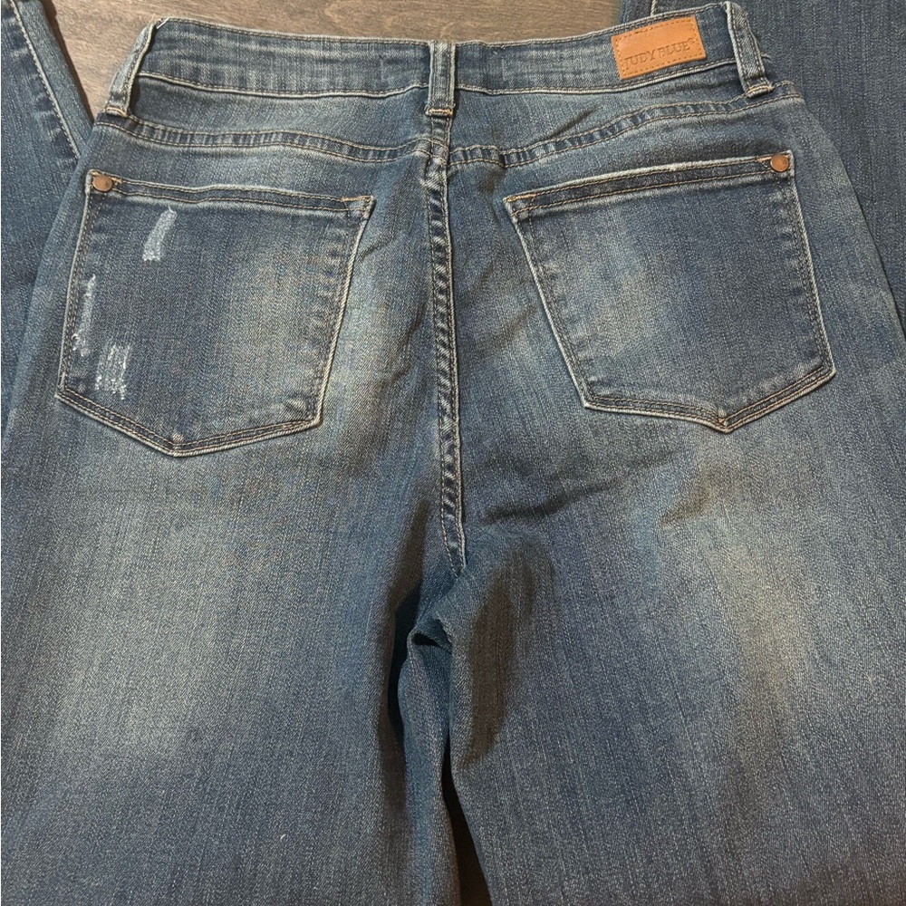 Judy Blue Women’s High Rise Distressed Boyfriend Jeans Blue Size 3/26 JB8617 - Picture 2 of 10